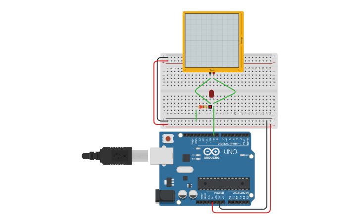 Circuit design Fading LED with Arduino Analog Output | Tinkercad