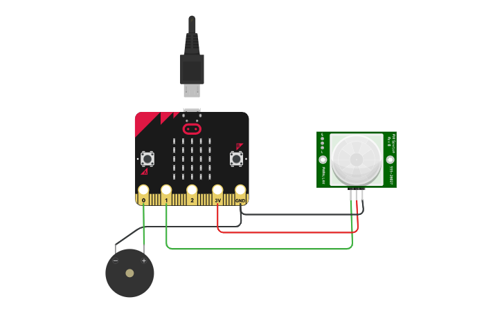 Circuit design [PIR sensor]motion detector - Tinkercad