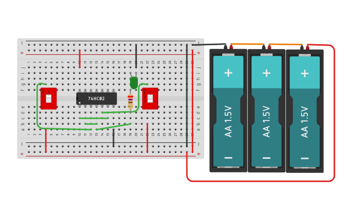 Circuit design latch sr - Tinkercad