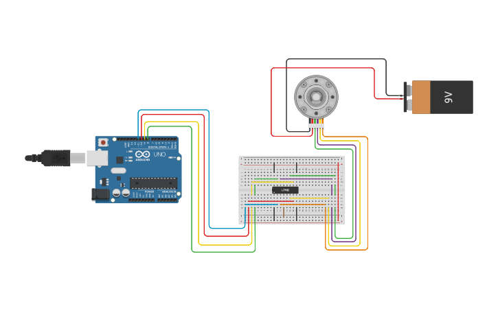 Circuit design motor stepper - Tinkercad