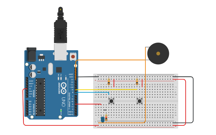Circuit design control para el encendido y apagado de un LED y BUZZER ...
