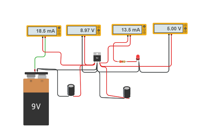 Circuit design Ejemplo potencia - Tinkercad