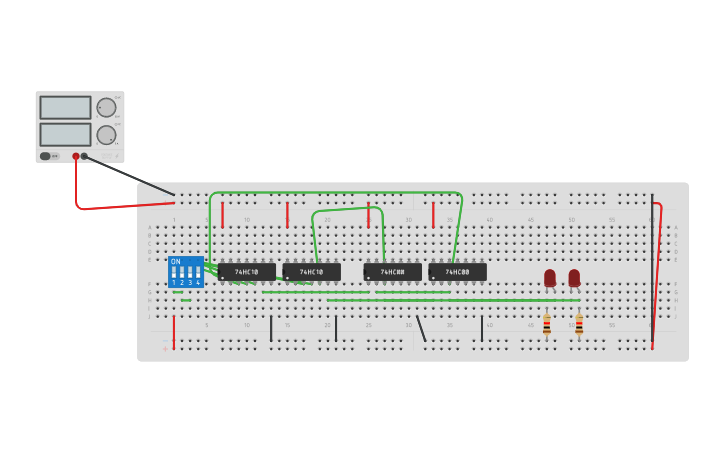 Circuit design JK latch - Tinkercad