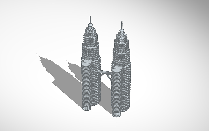 3D design KLCC (TWIN TOWER) - Tinkercad