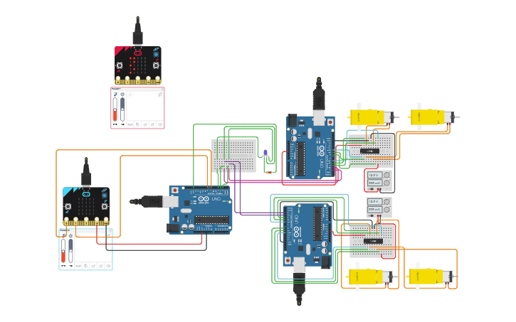 Circuit design Hand Gesture Controlled Car - Tinkercad