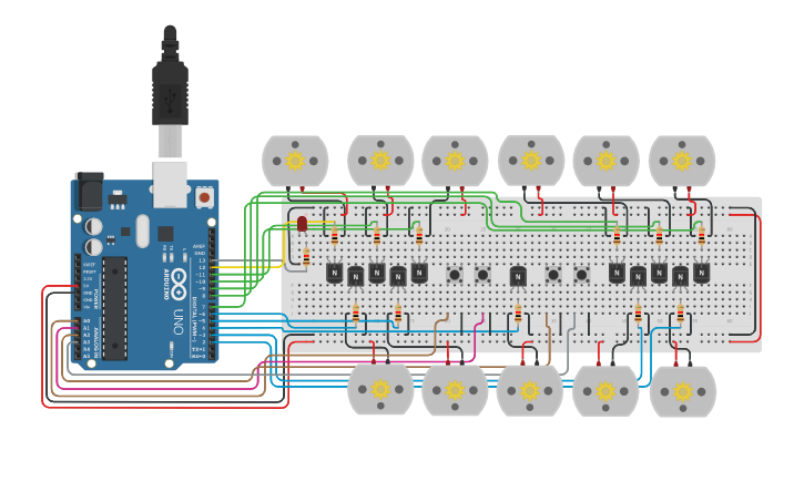 Circuit design Milk production circuit assignment 3 - Tinkercad
