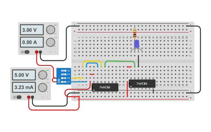 Circuit design and gate - Tinkercad
