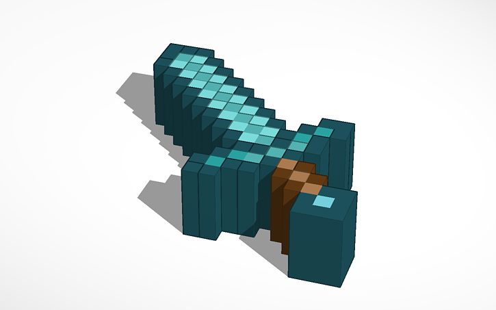 3D design Minecraft diamond sword - Tinkercad