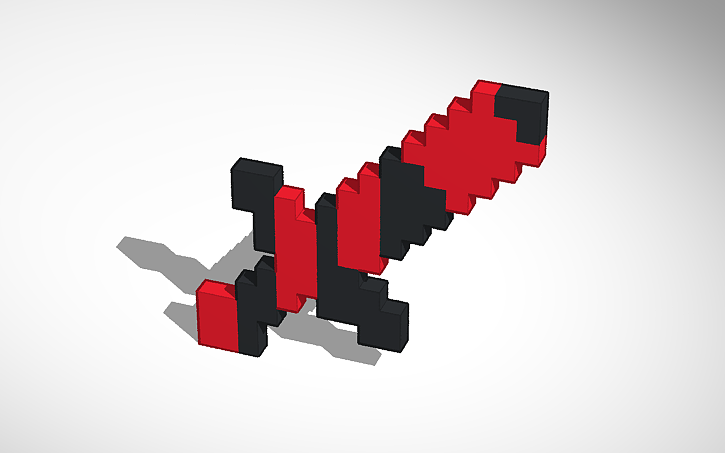 3D design Red Glitched Sword - Tinkercad