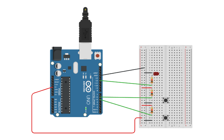 Circuit design increment and decrement the led delay time using 2 push ...