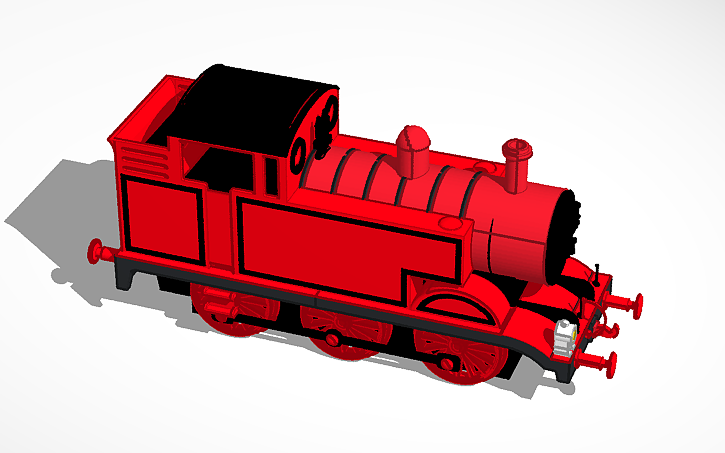 Red and black tank engine, red engine 4 