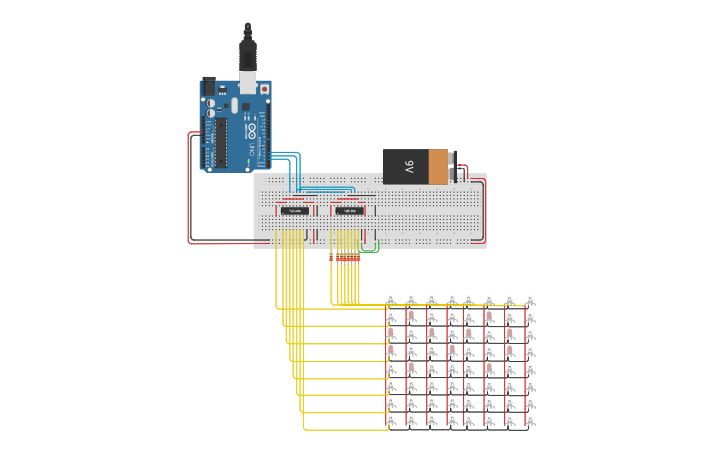 Circuit design 2D Matrix | Tinkercad