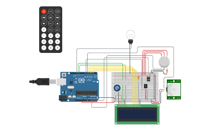 Circuit design SMART HOME SYSTEM | Tinkercad
