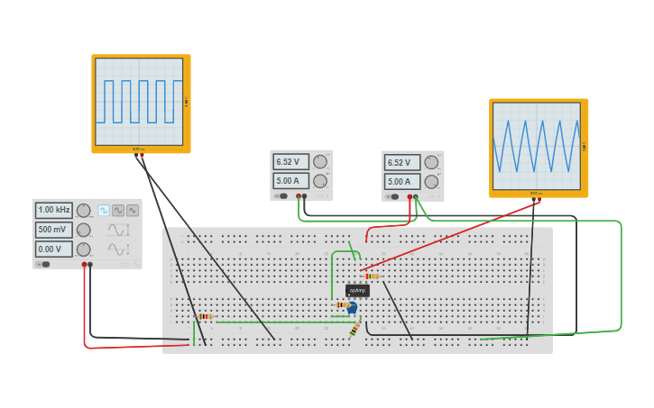 Circuit design INTEGRATOR USING OPAMP - Tinkercad