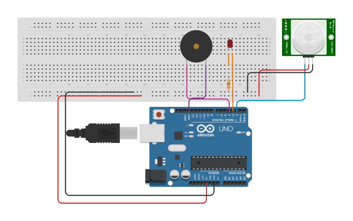 Circuit design Sensor de movimiento - Tinkercad