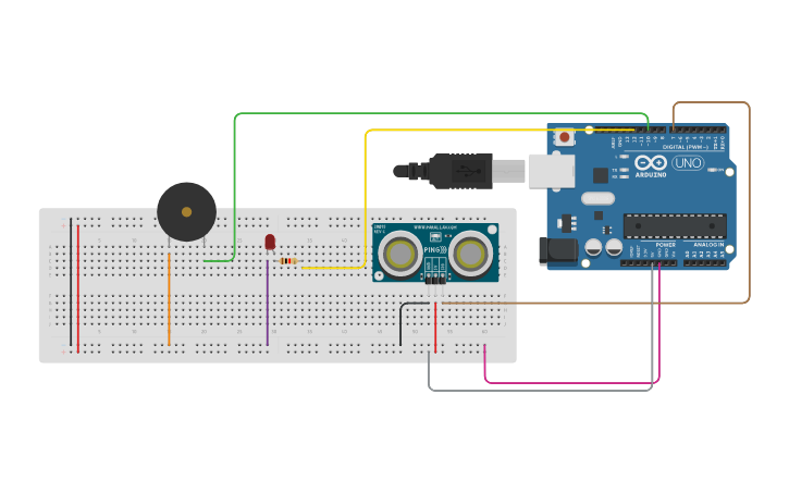 Circuit design Smart Parking System - Tinkercad