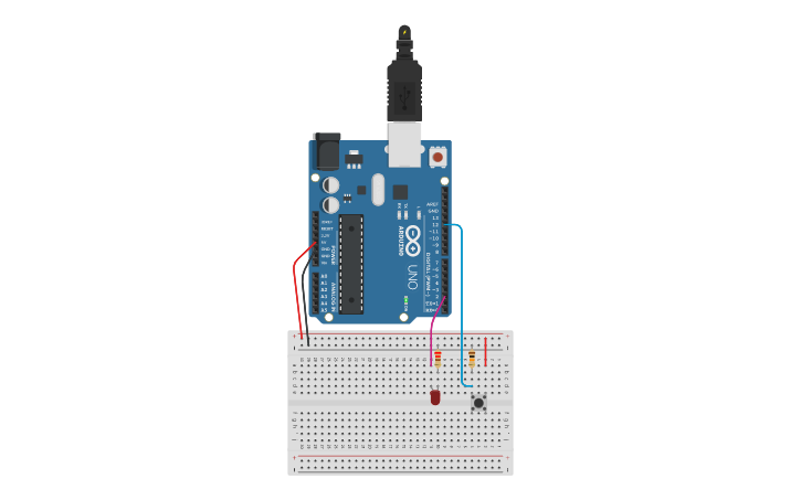 Circuit design Push Button - Tinkercad