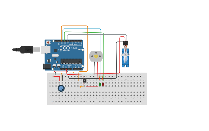 Circuit design Automated plant watering system - Tinkercad