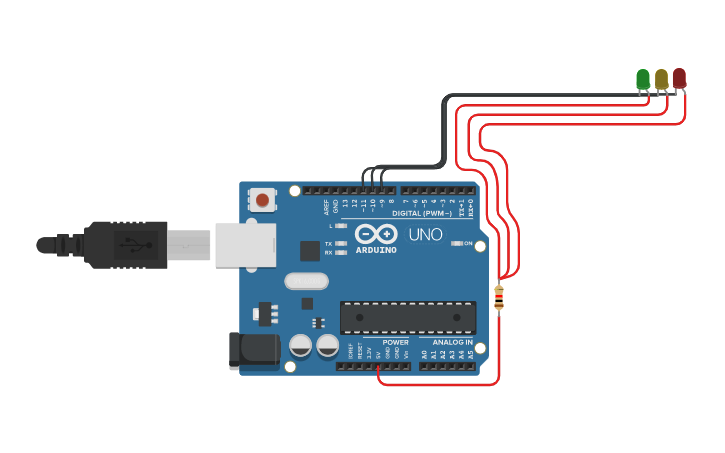 traffic light circuit tinkercad code