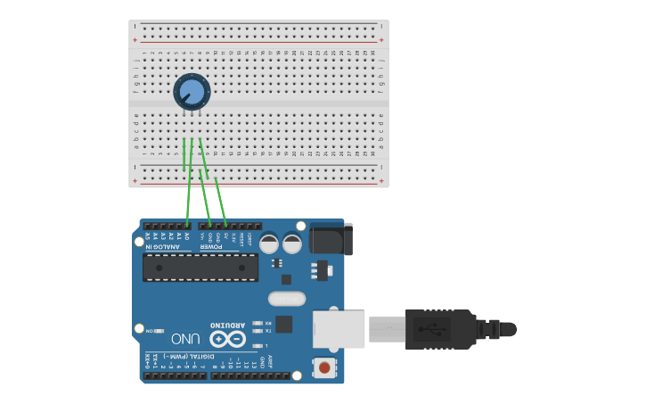 Circuit design Analog Read Serial | Tinkercad