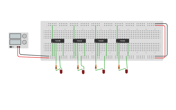 Circuit design Logical Gates - Tinkercad