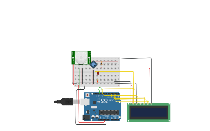 Circuit design IOT PIR | Tinkercad