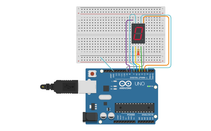 Circuit design Display 7 - Contador | Tinkercad