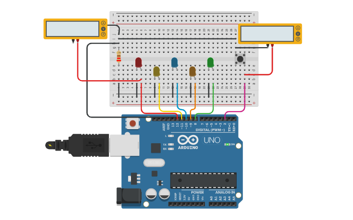 Circuit design Arduino LED Control With Button (1st and 2nd CODE ...