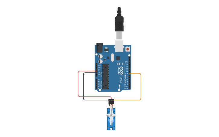 Circuit design Projeto 4: Servomotor | Tinkercad