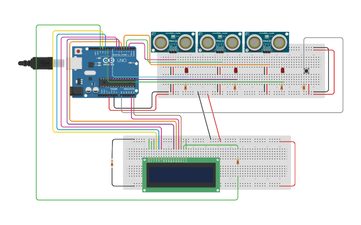 Circuit design Smart Parking Lot - Tinkercad