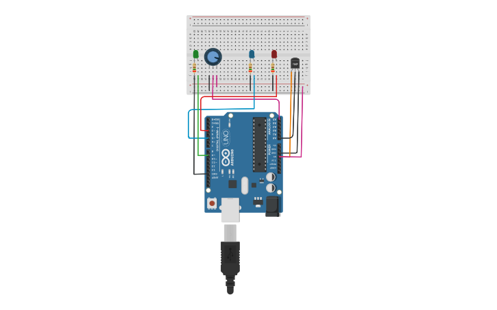 Circuit design Program 4: Temperature sensor and Humidity - Tinkercad
