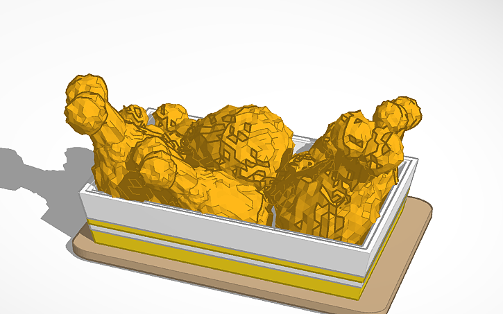 Chicken Cad 3D design Fried chicken - Tinkercad