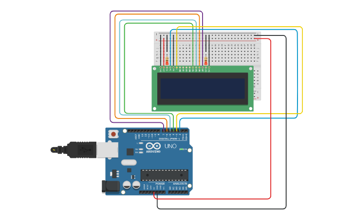 Circuit design Arduino Display LCD - Tinkercad