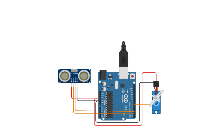 Circuit design Servo sensor - Tinkercad