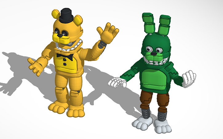 3D design golden freddy and spring trap (models are not mine) | Tinkercad
