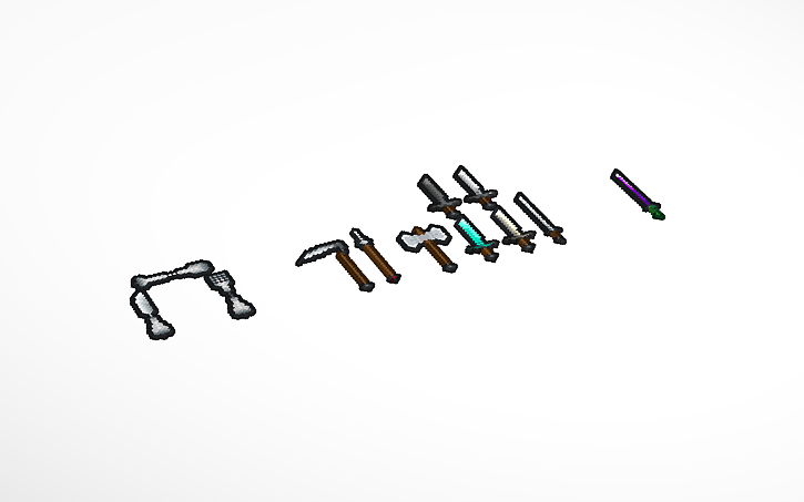 3D design Minecraft custom items - Tinkercad