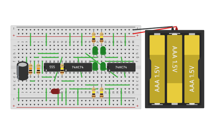 Circuit design Magnificent flashing light | Tinkercad