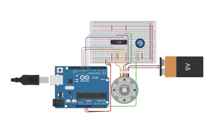 Circuit design Stepper Motor - Tinkercad