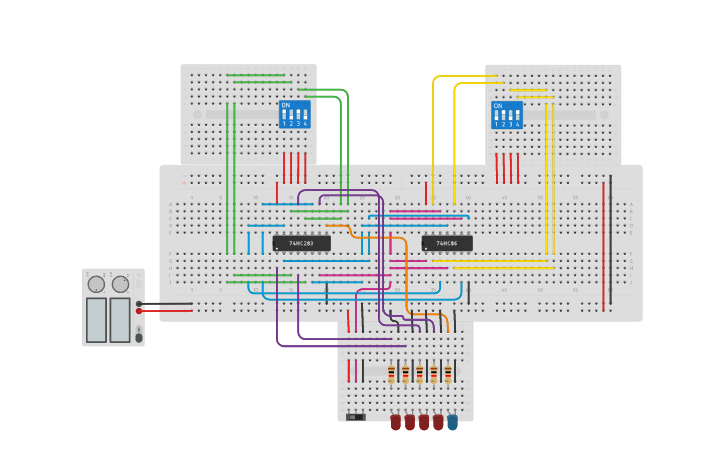 Circuit design Composite Adder-Subtractor - Tinkercad