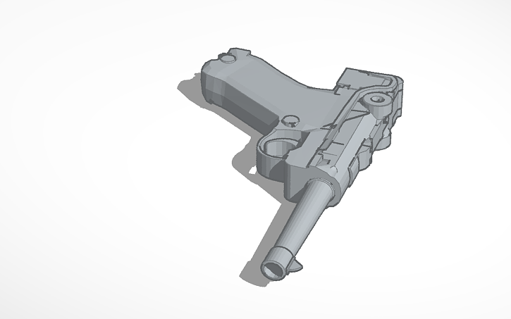 3D design Luger PO8 (Life Size) - Tinkercad
