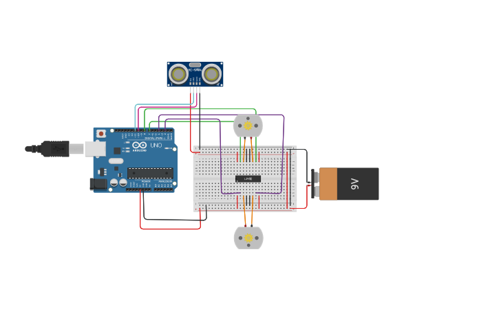 Circuit Design Controlador L293d Actuadores Y Sensores Tinkercad 3627