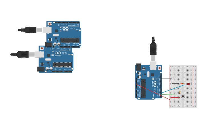 Circuit design Práctica 2. LED con pulsador - Tinkercad
