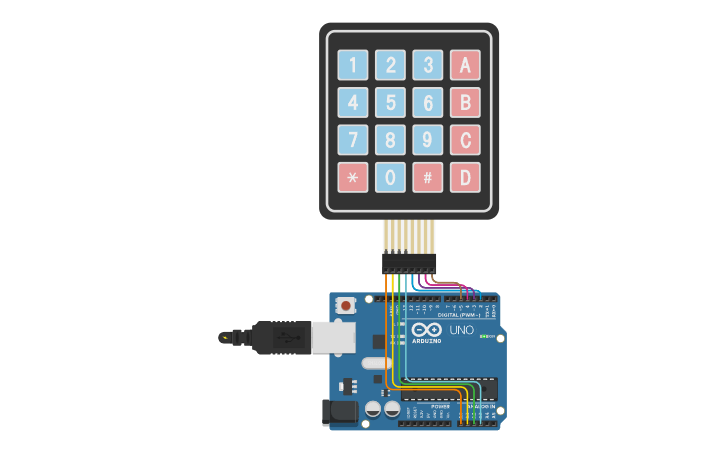 Circuit design 10 Keypad Input - Tinkercad