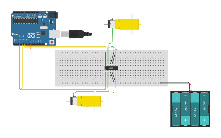 Circuit design 3-Wheel Robot - Tinkercad