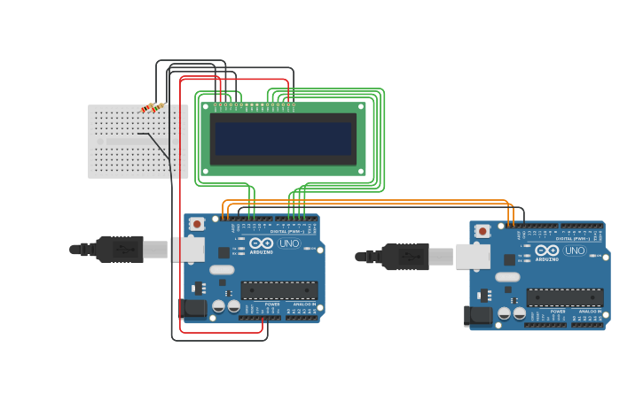 Circuit design I2C Display - Tinkercad