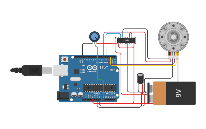 Circuit Design Arduino Kontrol Motor Dc L293d Tinkercad