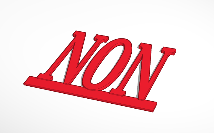 Non Stackble Word 3D design NON WORD library signage | Tinkercad