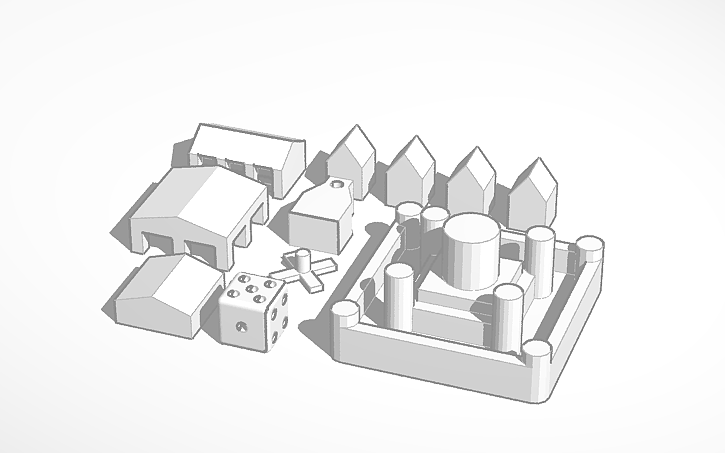 3D design 3D Printable Game Pieces Medieval - Tinkercad