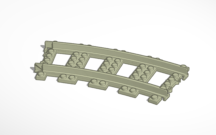 3D design LOZ train curve - Tinkercad