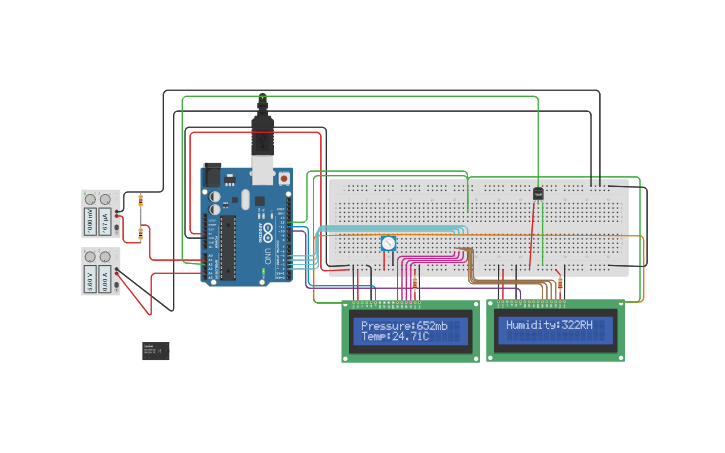 Circuit design Weather station - Tinkercad